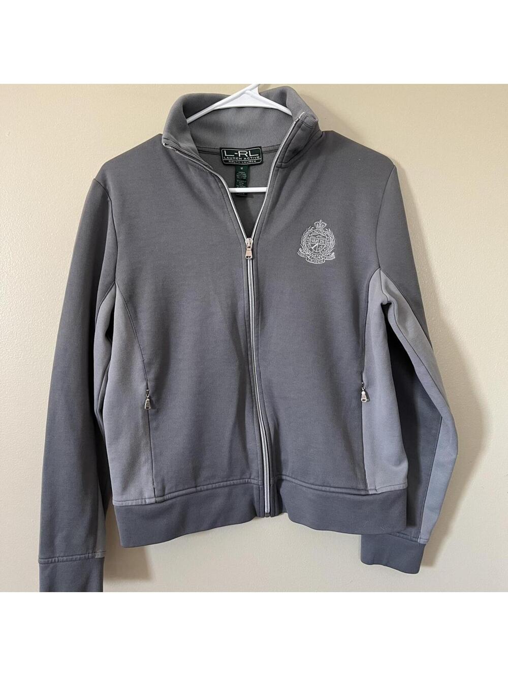 Lauren Ralph Lauren Active Grey Zip Sweatshirt Size M